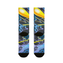 Load image into Gallery viewer, Jack Kirby Cosmic Surf Sublimation Crew Socks — Vibrant Kirby Krackle Athletic Socks